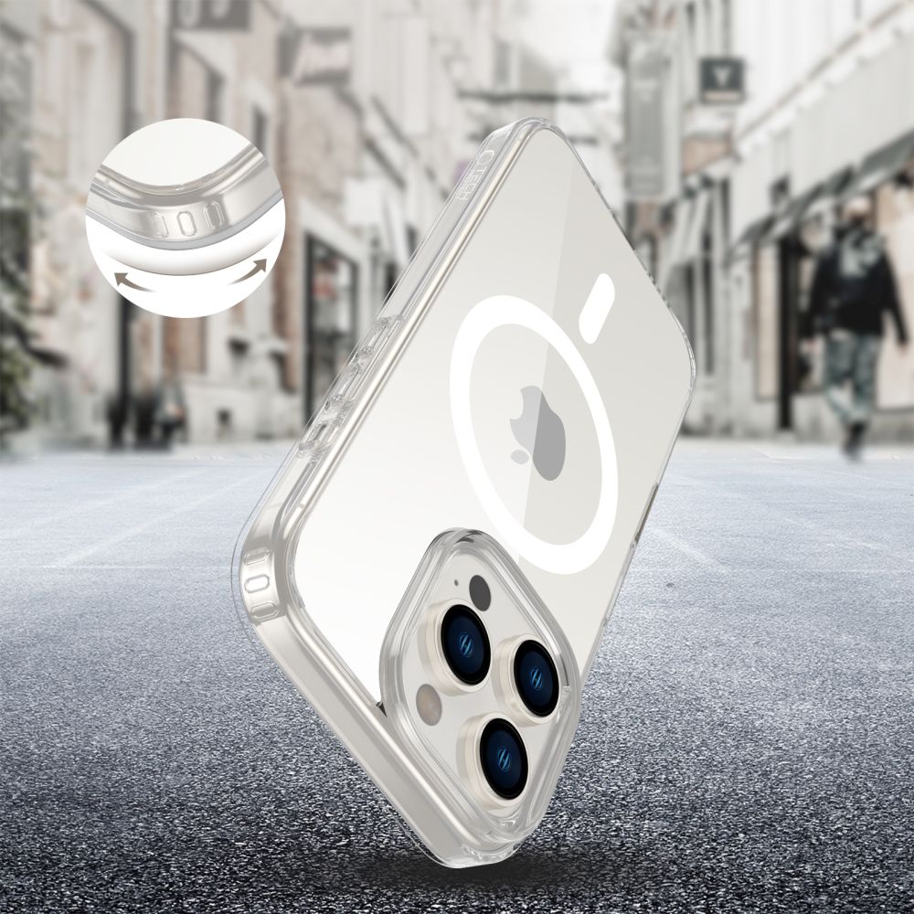 Tech-Protect iPhone 16 Pro Flexair Hybrid CC MagSafe Σκληρή Θήκη με Πλαίσιο Σιλικόνης και MagSafe - Διάφανη
