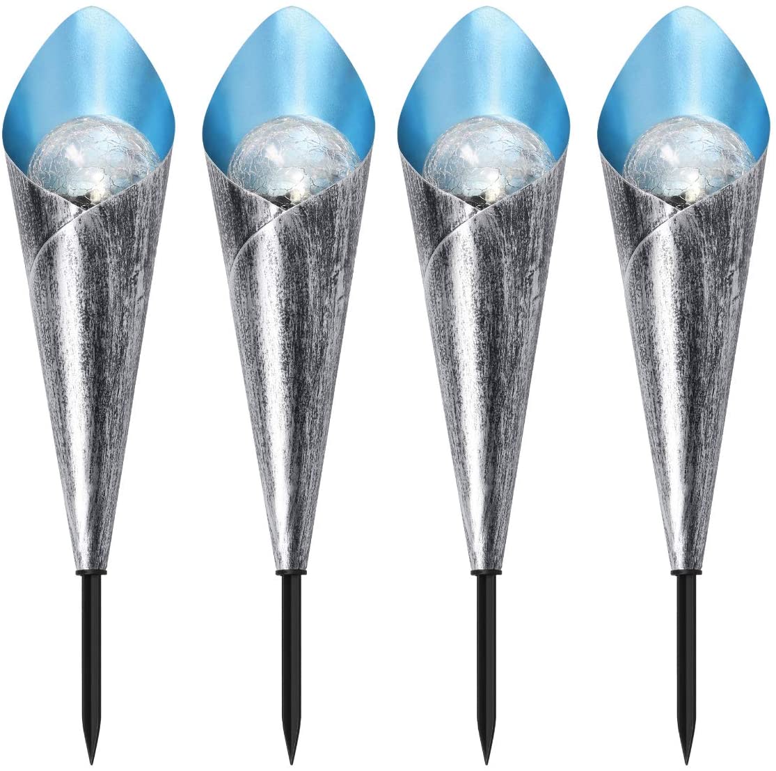 Navaris Solar Garden Torches Σετ με 4 Ηλιακά LED Φωτιστικά Εξωτερικού Χώρου - Cool White - 51102.02.04