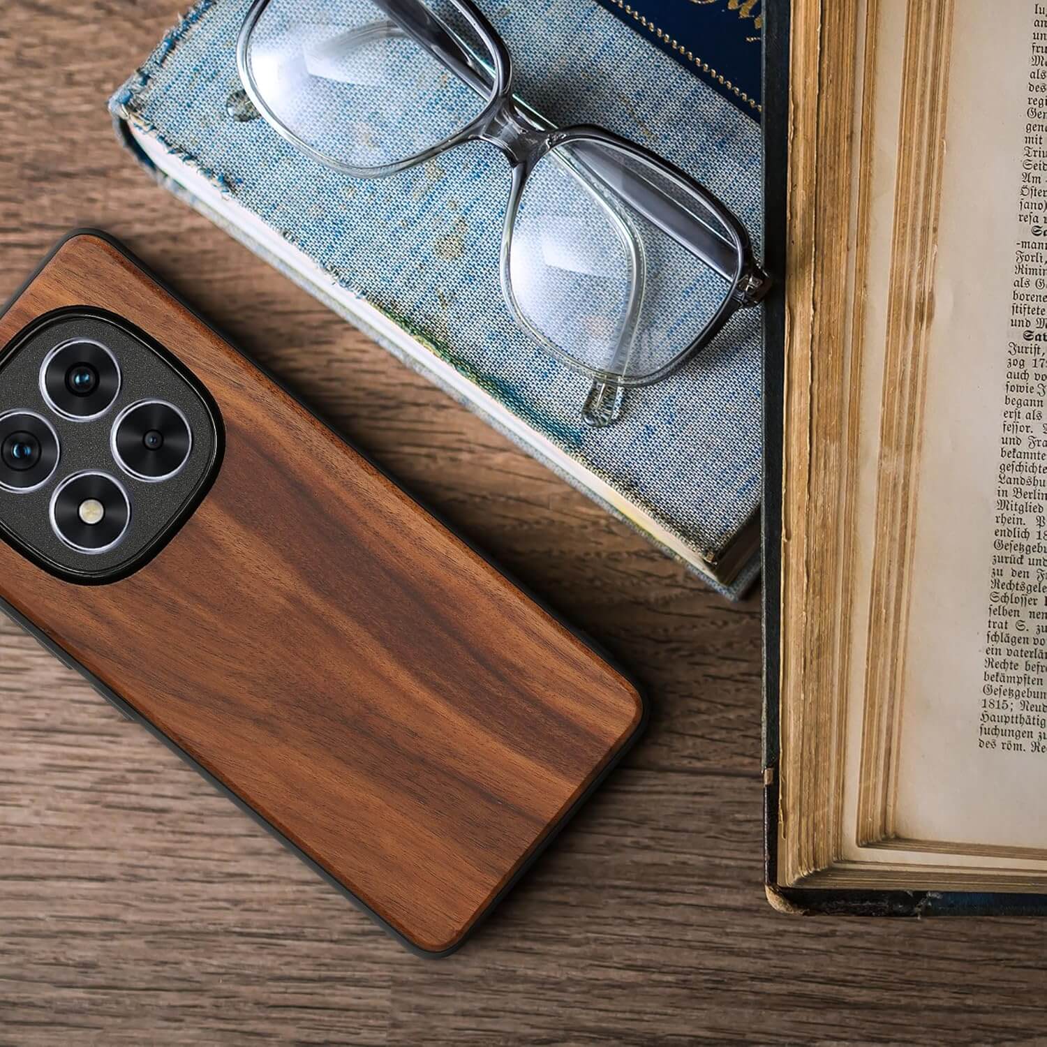 KW Xiaomi Redmi Note 14 Pro+ 5G Θήκη από Φυσικό Ξύλο - Vintage Brown