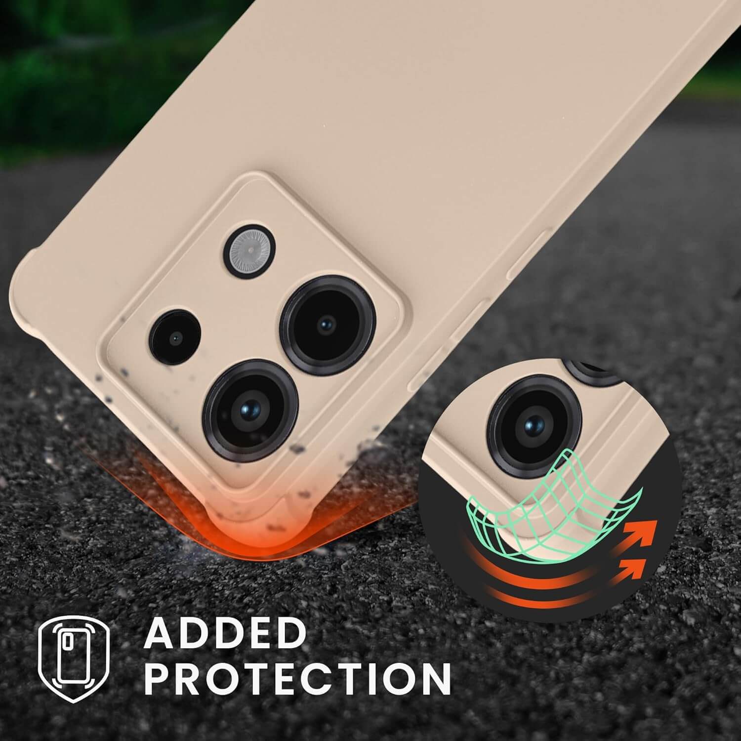 KW Xiaomi Redmi Note 13 Pro 5G / Poco X6 5G Θήκη Σιλικόνης TPU με Λουράκι - Cream