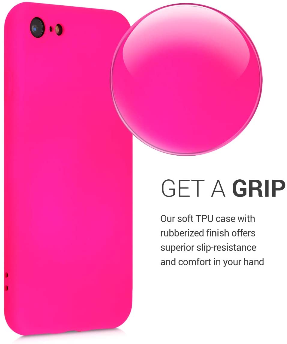 KW iPhone SE 2022 / SE 2020 / 7 / 8 Θήκη Σιλικόνης Rubberized TPU - Neon Pink - 49979.77