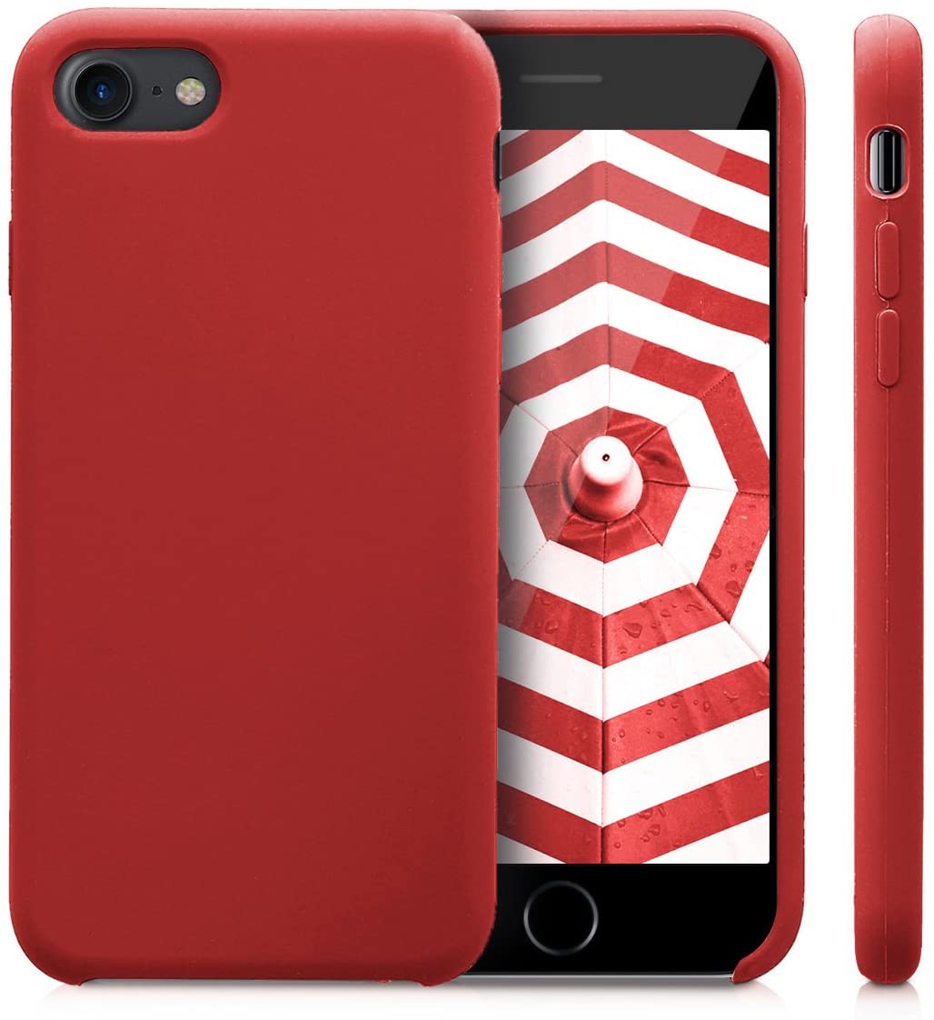 KW iPhone SE 2022 / SE 2020 / 7 / 8 Θήκη Σιλικόνης Rubber TPU - Dark Red - 40225.20