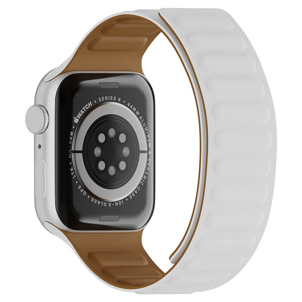 Techsuit Λουράκι Apple Watch 2/3/4/5/6/7/8/9/10/11 - SE (1/2/3) - 38/40/41/42mm Watchband W035 Σιλικόνης - White