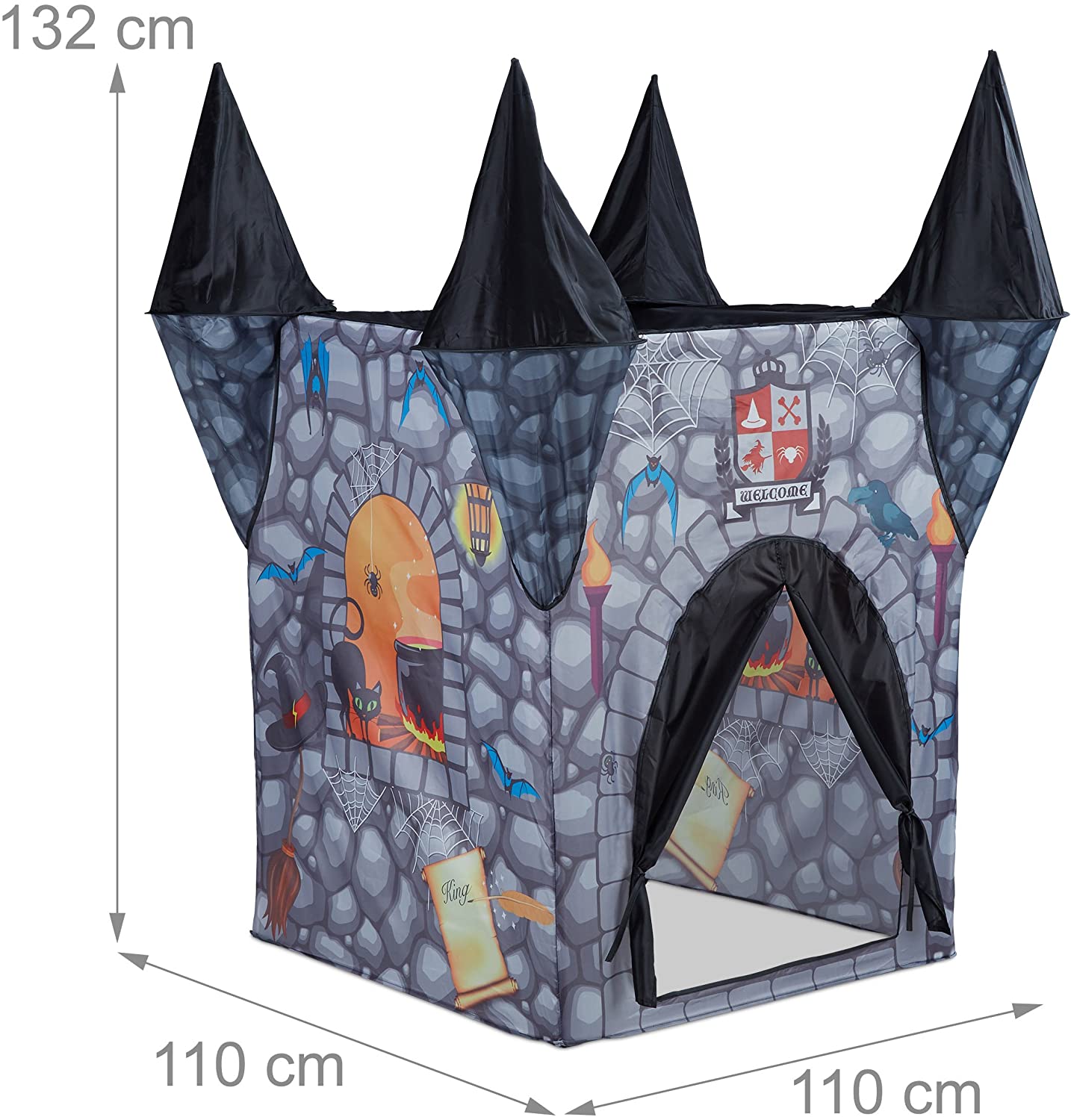 Relaxdays Παιδική Σκηνή - Στοιχειωμένο Κάστρο - Grey - 4052025224639