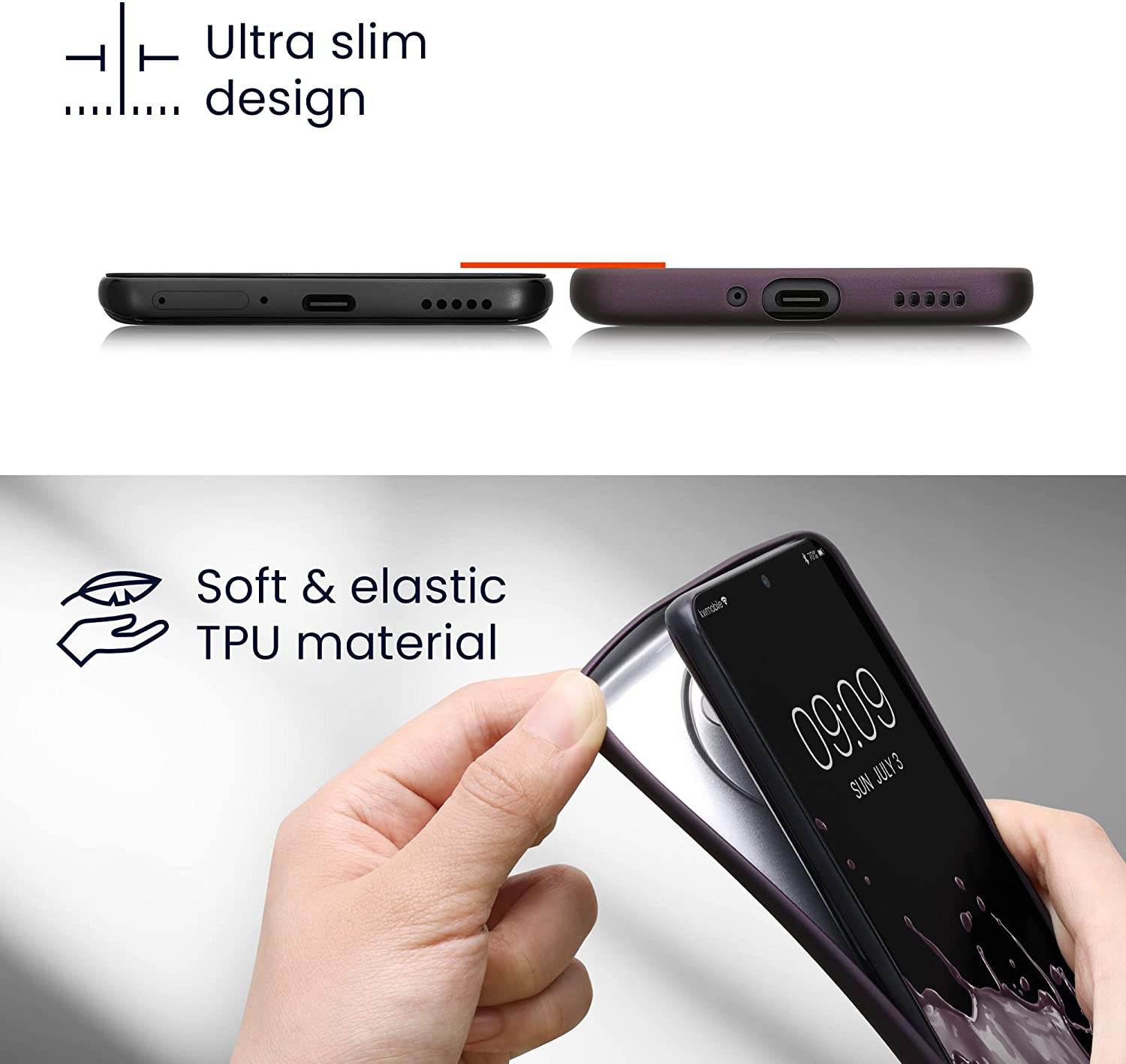 KW Xiaomi Redmi Note 12 Pro+ Θήκη Σιλικόνης TPU - Metallic Blackberry - 60712.115