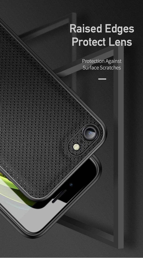 Dux Ducis iPhone SE 2022 / SE 2020 / 7 / 8 Fino Series Σκληρή Θήκη με Πλαίσιο Σιλικόνης και Επένδυση από Ύφασμα - Black