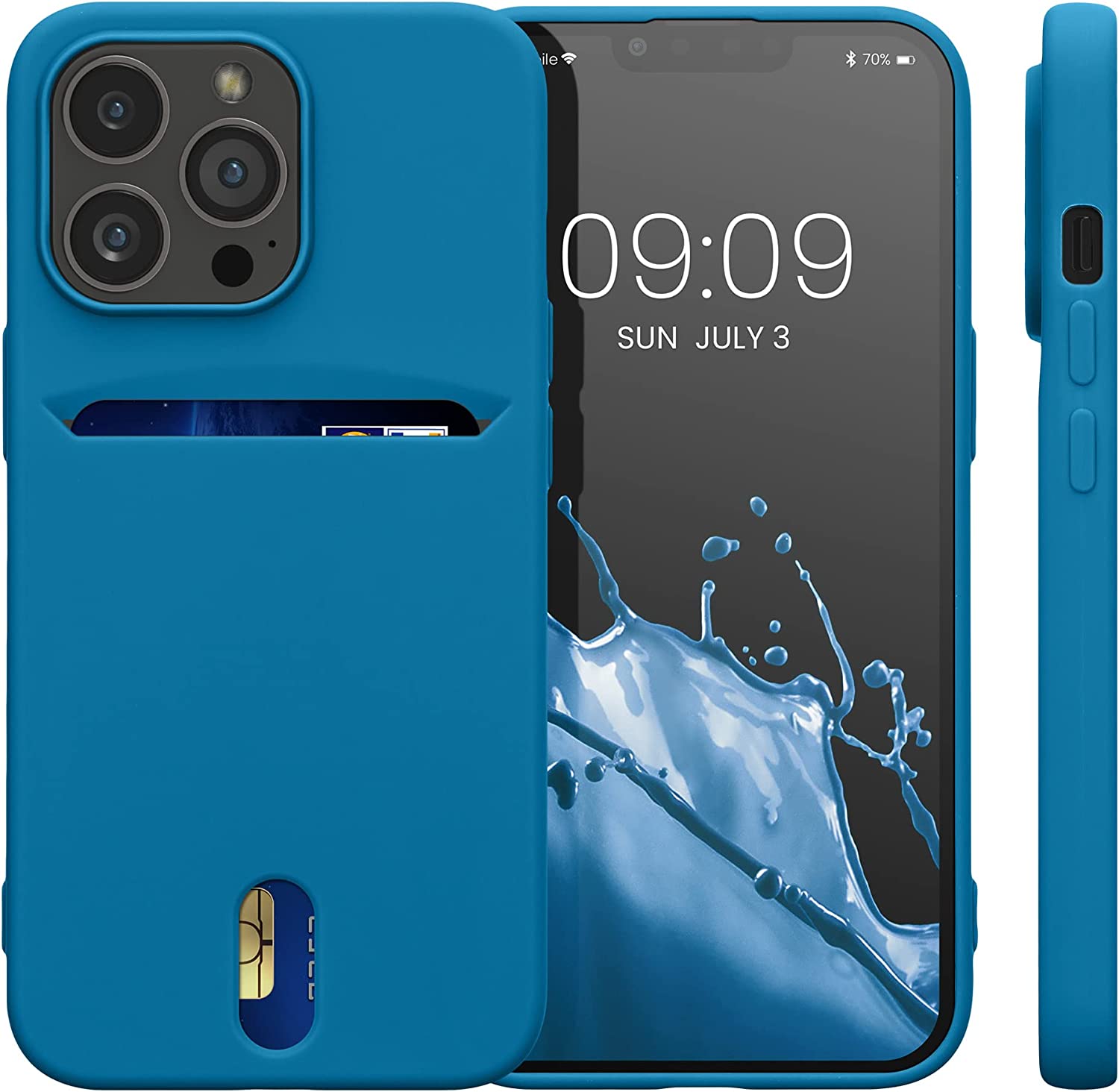 KW iPhone 13 Pro Θήκη Σιλικόνης TPU - Caribbean Blue - 57749.224