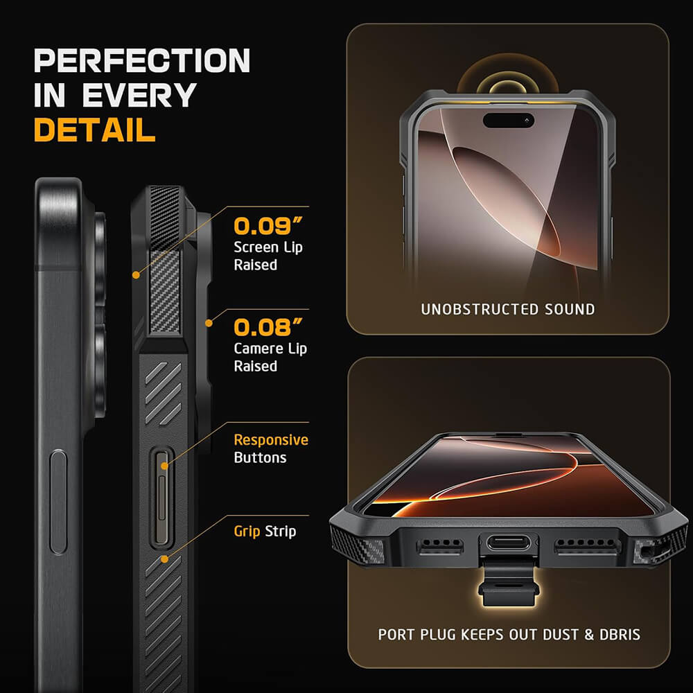 Supcase iPhone 16 Pro Max Unicorn Beetle Defender Σκληρή Θήκη με MagSafe και Stand - Metallic Red