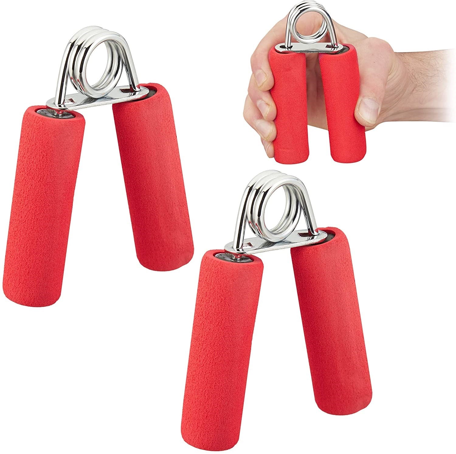 Relaxdays Σετ με 2 Λαβές Ενδυνάμωσης Χειρός - Red - 4052025920630