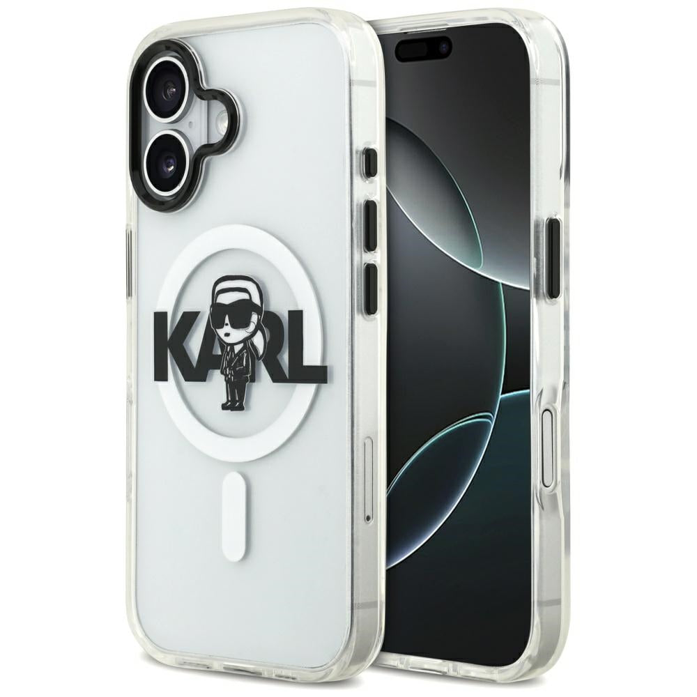 Karl Lagerfeld iPhone 17 - IML Karl Sketch Logo MagSafe - Σκληρή Θήκη με Πλαίσιο Σιλικόνης - Clear - KLHMP17SHGKIGKBT