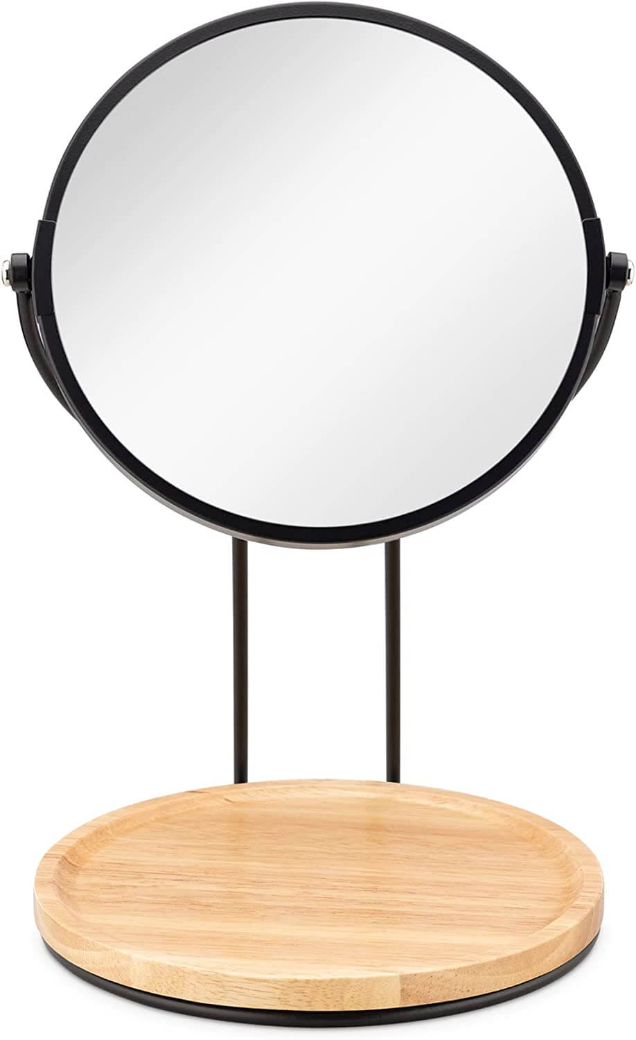 Navaris Καθρέπτης Μακιγιάζ Διπλής Όψης με Βάση για Κοσμήματα - 2x Μεγέθυνση - Black / Light Brown - 59324.01