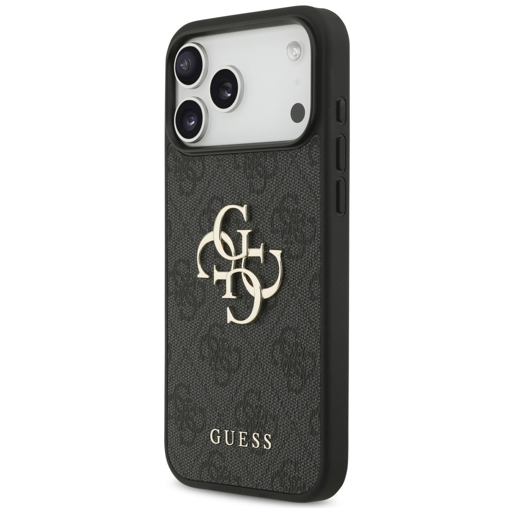 Guess iPhone 17 Pro Max - 4G Strap 4G Classic Logo - Σκληρή Θήκη με Επένδυση Συνθετικού Δέρματος και Λουράκι - Black - GUHCP17XP4GMGSK