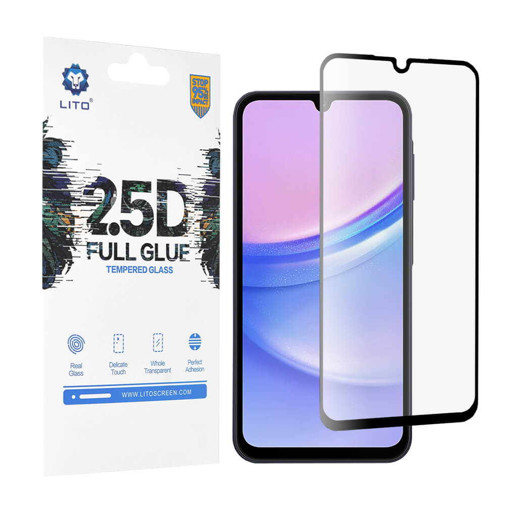 Lito Samsung Galaxy A15 4G / A15 5G / M15 - Προστασία Οθόνης - Full Screen 2.5D 9H Αντιχαρακτικό Γυαλί Tempered Glass - Διάφανο / Μαύρο