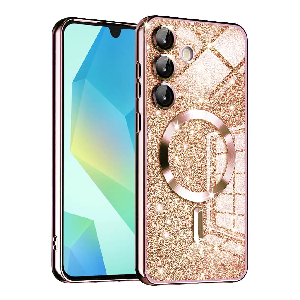 Techsuit Samsung Galaxy A16 4G / A16 5G - Luxury Glitter MagSafe - Θήκη Σιλικόνης - Rose Gold