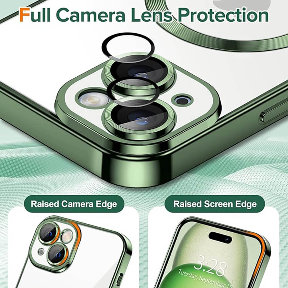 Techsuit iPhone 15 - Luxury Crystal MagSafe - Θήκη Σιλικόνης - Deep Green