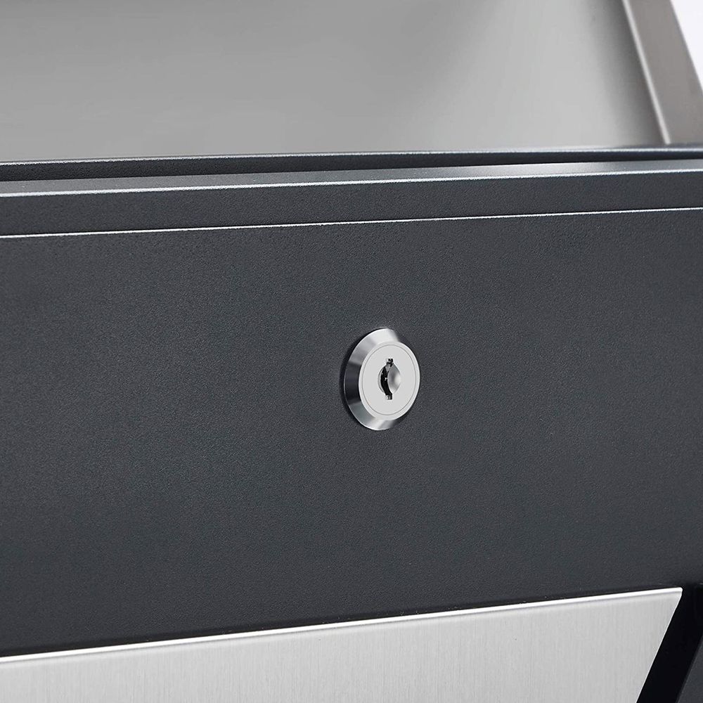 Songmics Επιτοίχιο Μεταλλικό Γραμματοκιβώτιο με Κλειδαριά και Θήκη Εφημερίδων - Anthracite / Silver - GMB053G01