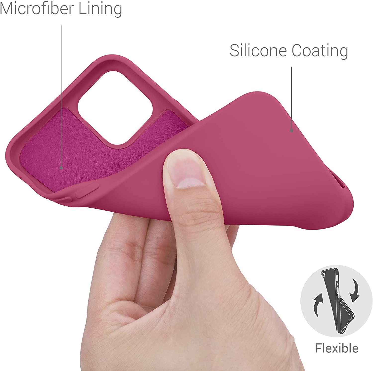 KW iPhone 12 / iPhone 12 Pro Θήκη Σιλικόνης Rubberized TPU - Raspberry Sorbet - 53844.213