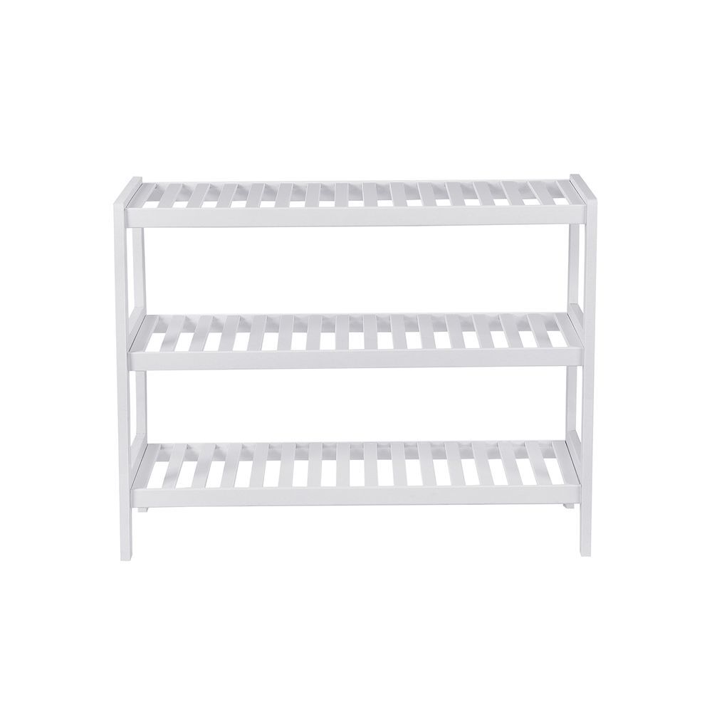 Songmics Παπουτσοθήκη με 3 Ράφια από Μπαμπού - 70 x 55 x 26 cm - White - LBS13W