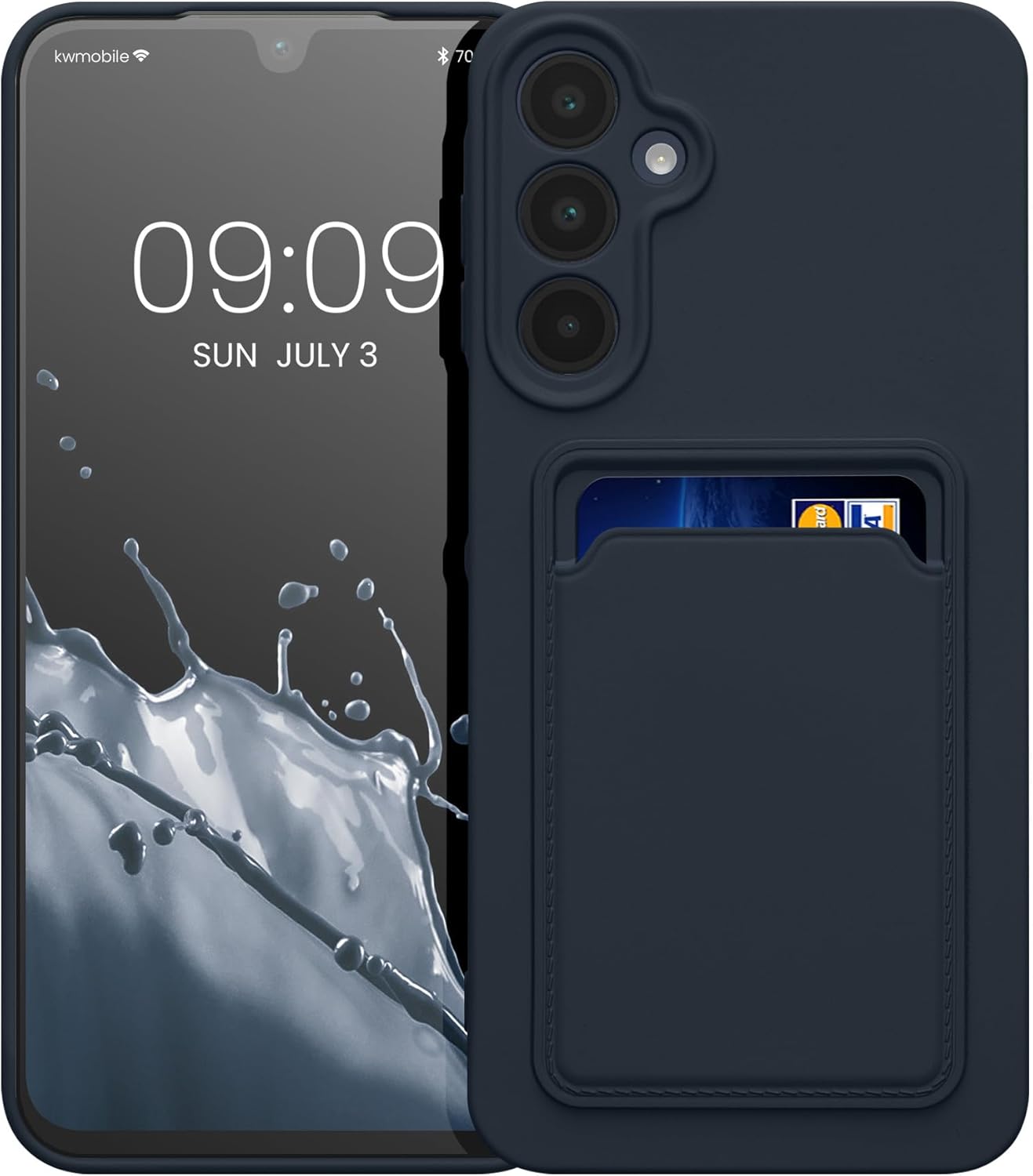 KW Samsung Galaxy A16 4G / A16 5G Θήκη Σιλικόνης TPU με Υποδοχή για Κάρτα - Dark Blue