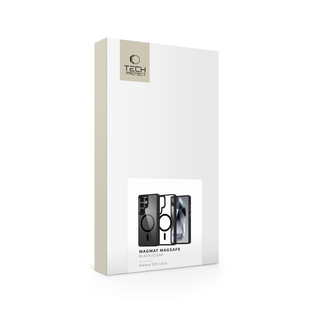 Tech-Protect Samsung Galaxy S25 Ultra MagMat Σκληρή Θήκη με Πλαίσιο Σιλικόνης και MagSafe - Black / Διάφανη