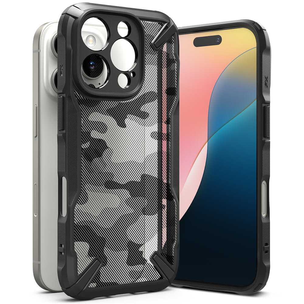 Ringke iPhone 16 Pro Max Fusion X Σκληρή Θήκη με Πλαίσιο Σιλικόνης - Camo Black