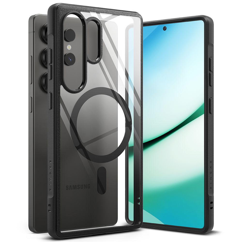 Ringke Samsung Galaxy S25 Ultra Fusion Bold MagSafe Σκληρή Θήκη με Πλαίσιο Σιλικόνης και MagSafe - Black / Διάφανη