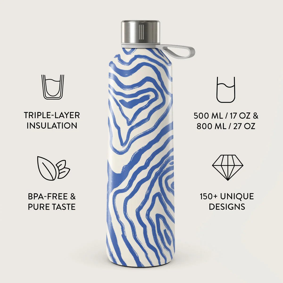 Burga Μπουκάλι Θερμός από Ανοξείδωτο Ατσάλι - 800ml - Seven Seas
