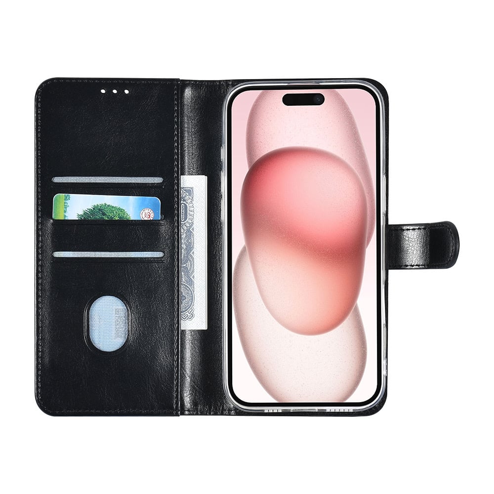 Tuniq iPhone 16 Plus - Θήκη Πορτοφόλι Stand από Δερματίνη - Black