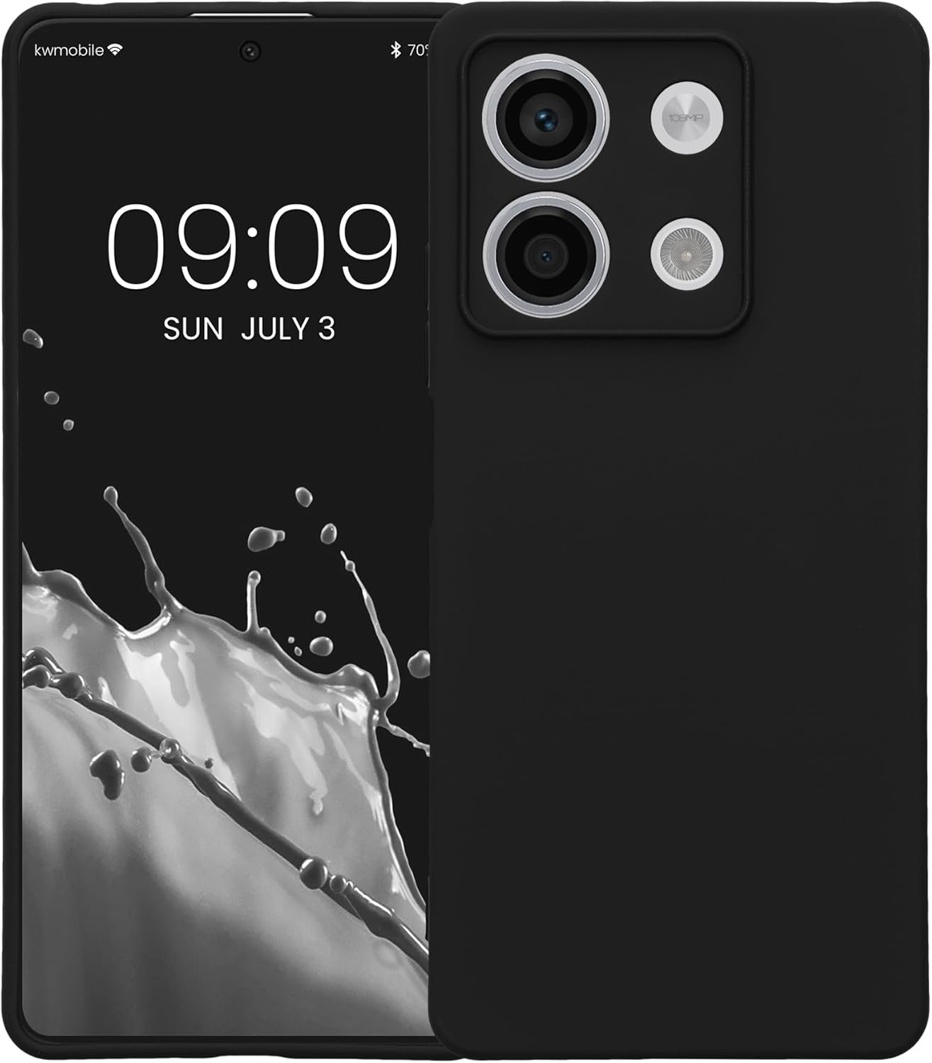 KW Xiaomi Redmi Note 13 5G Λεπτή Θήκη Σιλικόνης Rubberized TPU - Black
