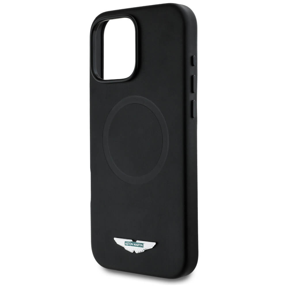 Aston Martin iPhone 16 Pro Max - HC FW Logo - MagSafe Σκληρή Θήκη με Πλαίσιο Σιλικόνης - Black