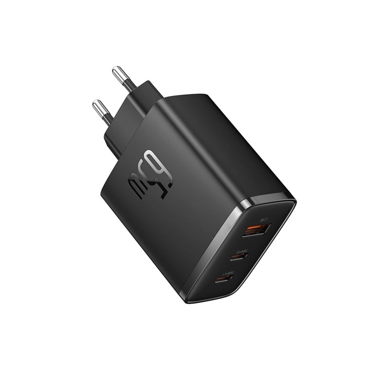 Baseus Cube Pro GaN 65W Οικιακός Φορτιστής Γρήγορης Φόρτισης με 2 Θύρες Type-C και 1 Θύρα USB - Black - P10152301113-00