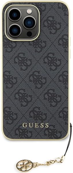 Guess iPhone 15 Pro Max - 4G Charms Collection Θήκη με Επένδυση Συνθετικού Δέρματος - Grey - GUHCP15XGF4GGR