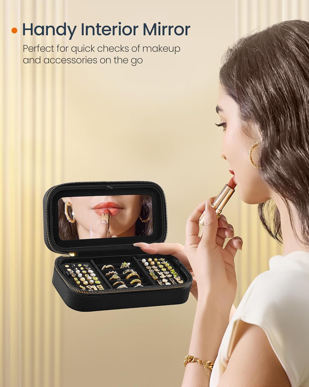 Songmics Κοσμηματοθήκη Ταξιδίου - Black - JBC180B01