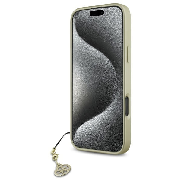 Guess iPhone 16 Pro - 4G Charms Collection - Θήκη με Επένδυση Συνθετικού Δέρματος - Brown - GUHCP16LGF4GBR