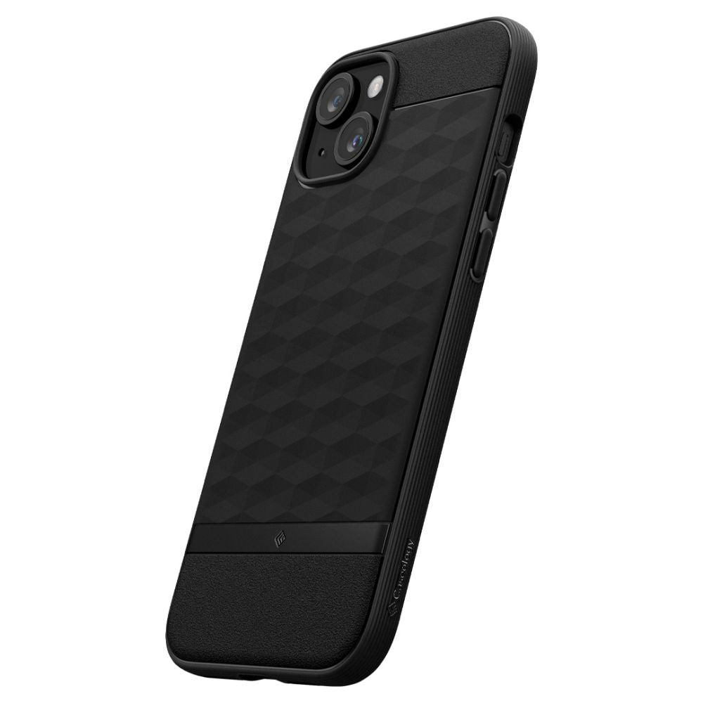 Caseology iPhone 15 Parallax Mag Θήκη Σιλικόνης με Σκληρό Πλαίσιο και MagSafe - Matte Black