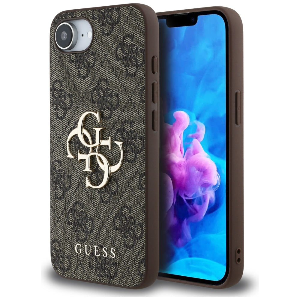 Guess iPhone 16e - 4G Big Logo - Θήκη με Επένδυση Συνθετικού Δέρματος - Brown - GUHCPSE44GMGBR