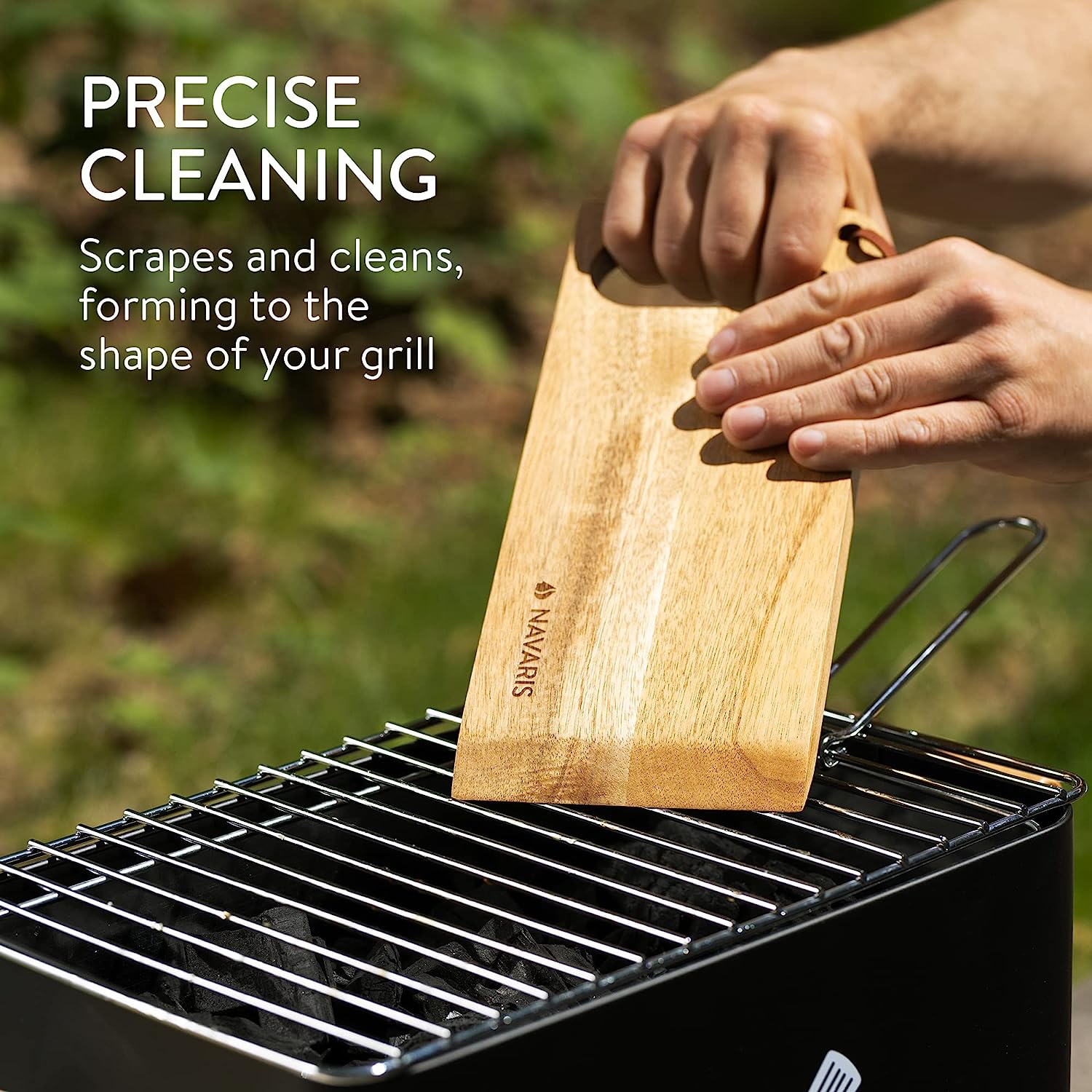 Navaris Ξύλινη Ξύστρα για Ψησταριά με Ανοιχτήρι Μπουκαλιών - Acacia Wood - 60502.01