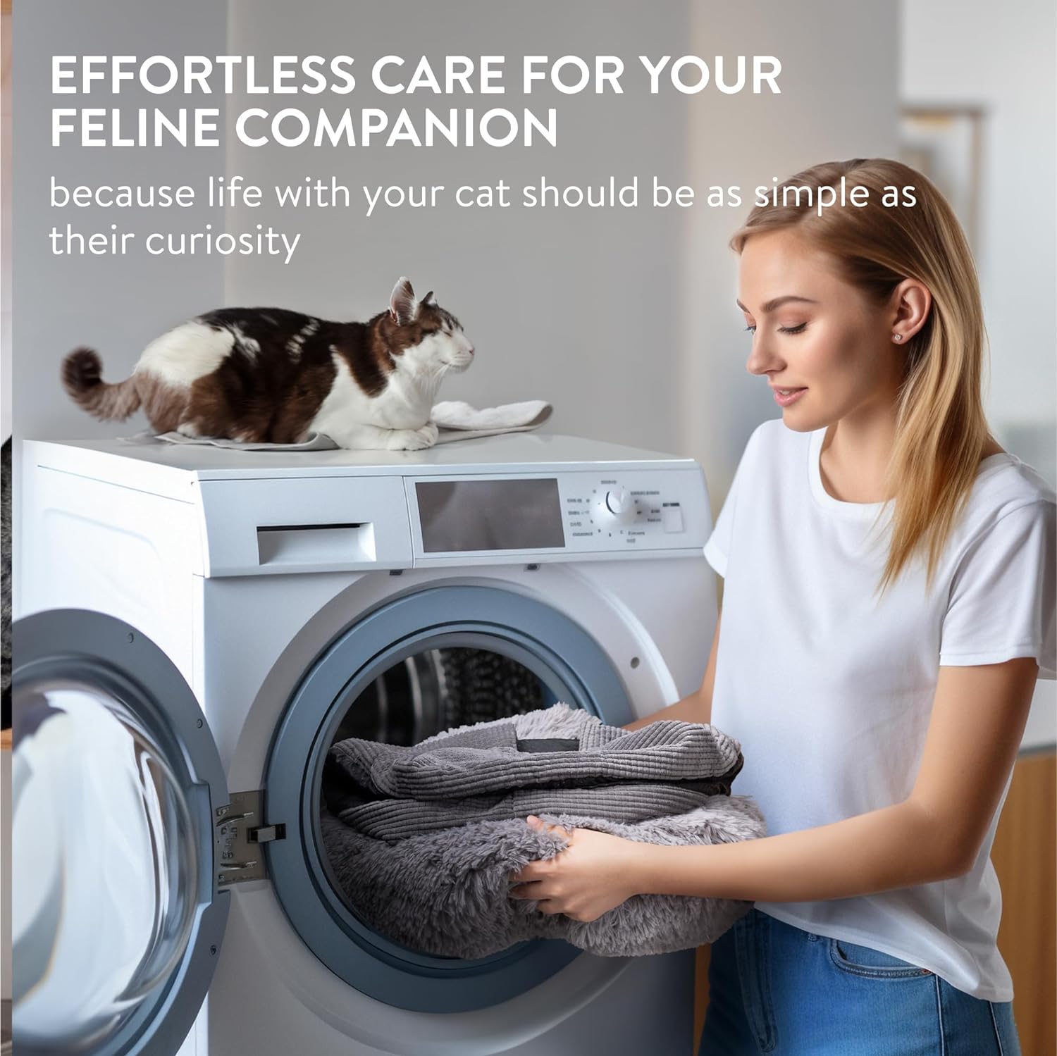 Navaris Πλενόμενο Κρεβάτι Σκύλου / Γάτας με Έξτρα Μαξιλάρι - 50cm - Grey - 61287.22