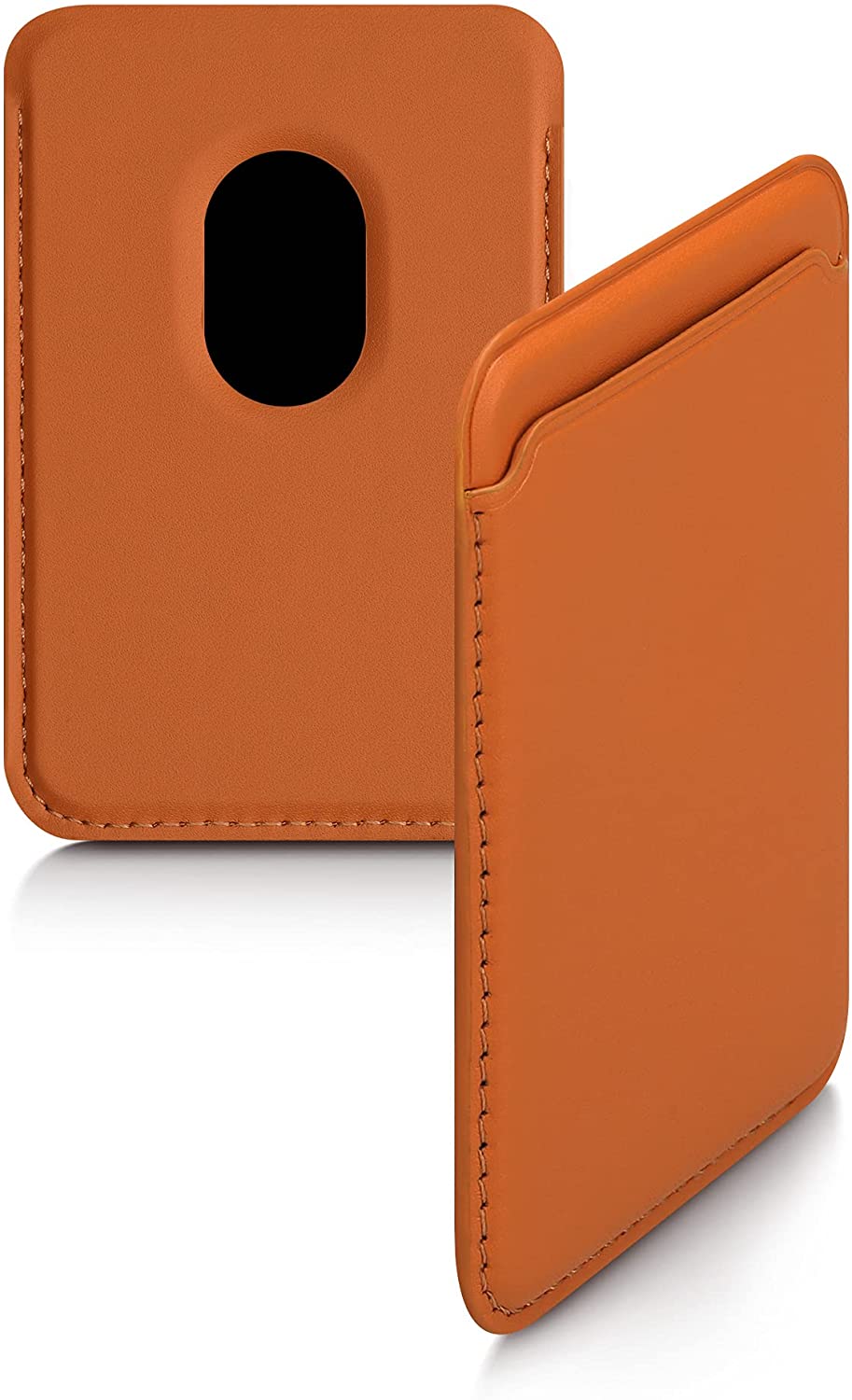 KW iPhone Θήκη από Συνθετικό Δέρμα για Πιστωτικές Κάρτες - Orange - 54606.29