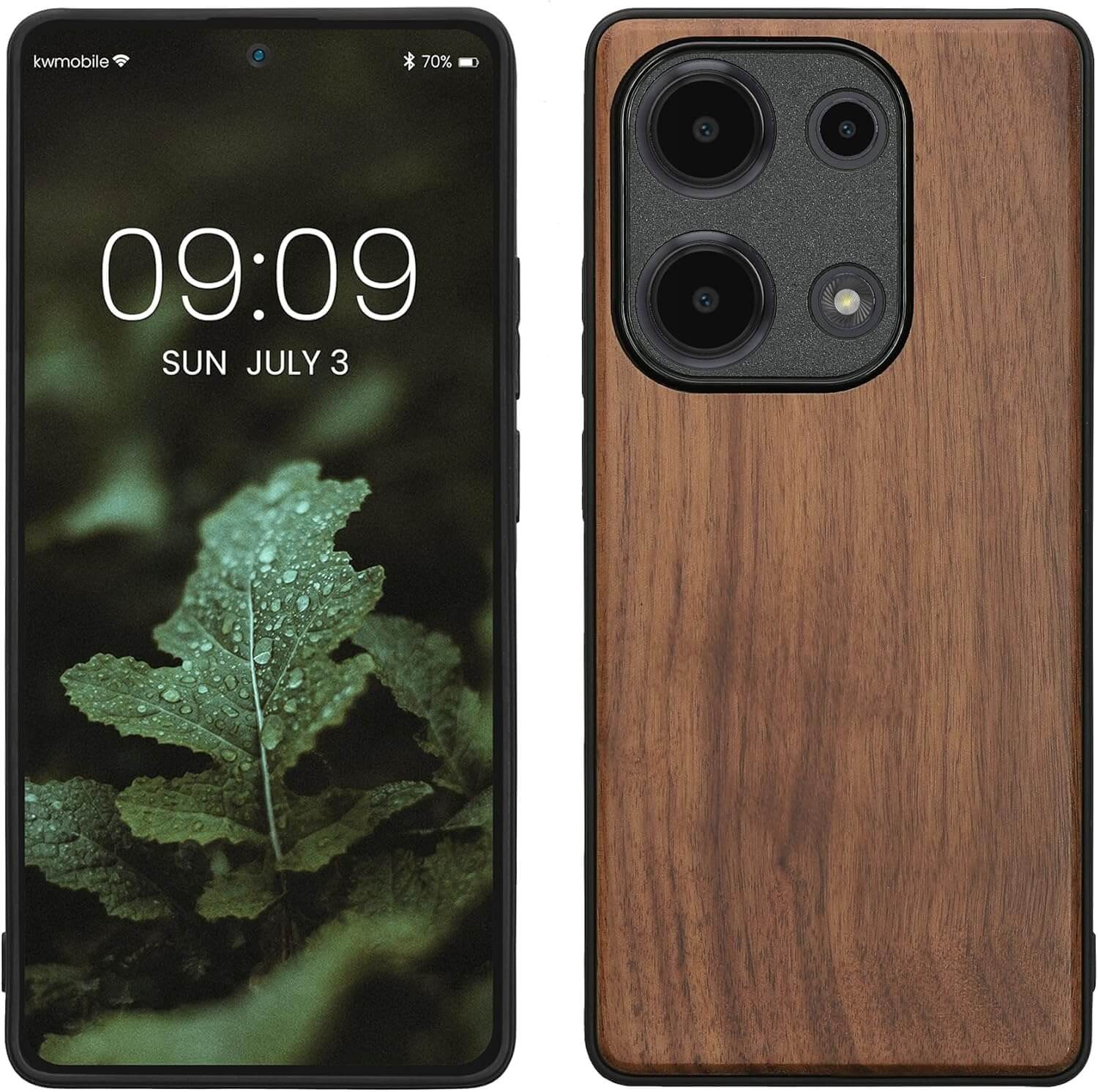 KW Xiaomi Redmi Note 13 Pro 4G Θήκη από Φυσικό Ξύλο - Brown