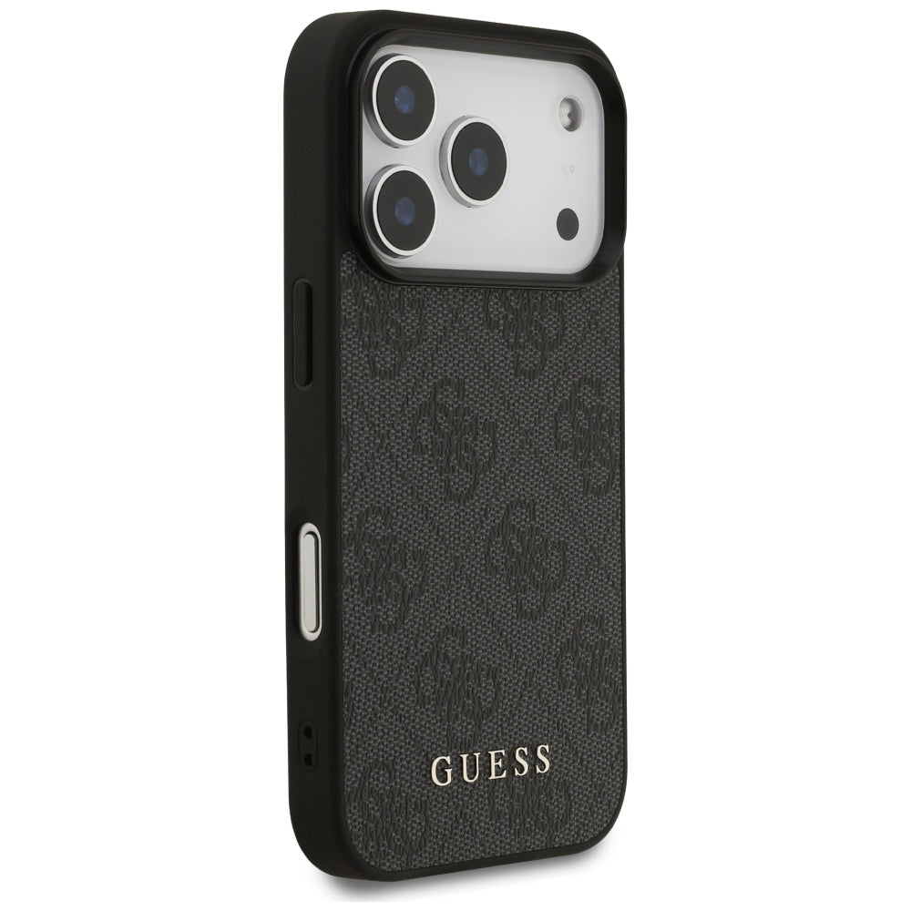 Guess iPhone 17 Pro - 4G Classic - Σκληρή Θήκη με Πλαίσιο Σιλικόνης και Επένδυση Συνθετικού Δέρματος - Black - GUHCP17LG4GFGR