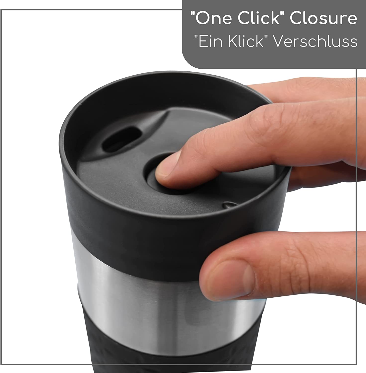 Milu T2 Κούπα Θερμός Από Ανοξείδωτο Ατσάλι - 100% Στεγανή - 350 ml - Black - 5043