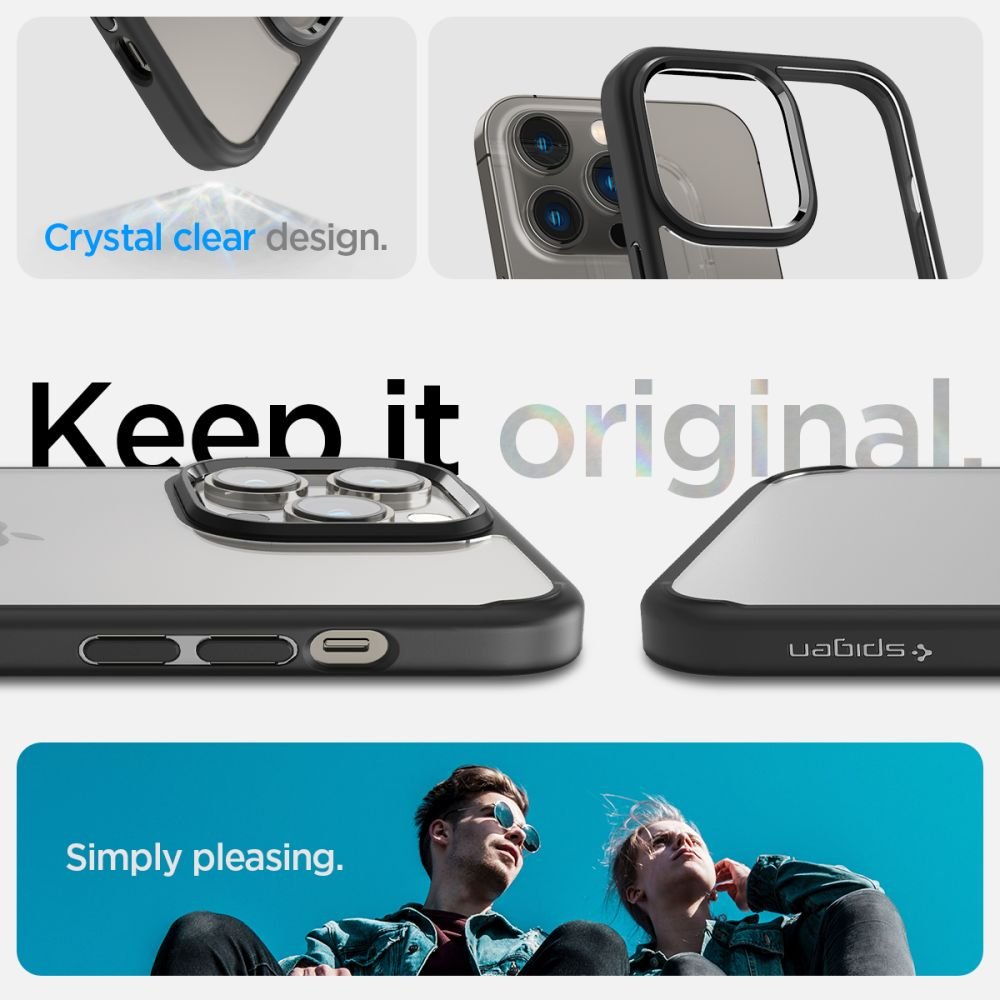 Spigen iPhone 14 Pro Max Ultra Hybrid Σκληρή Θήκη με Πλαίσιο Σιλικόνης - Matte Black