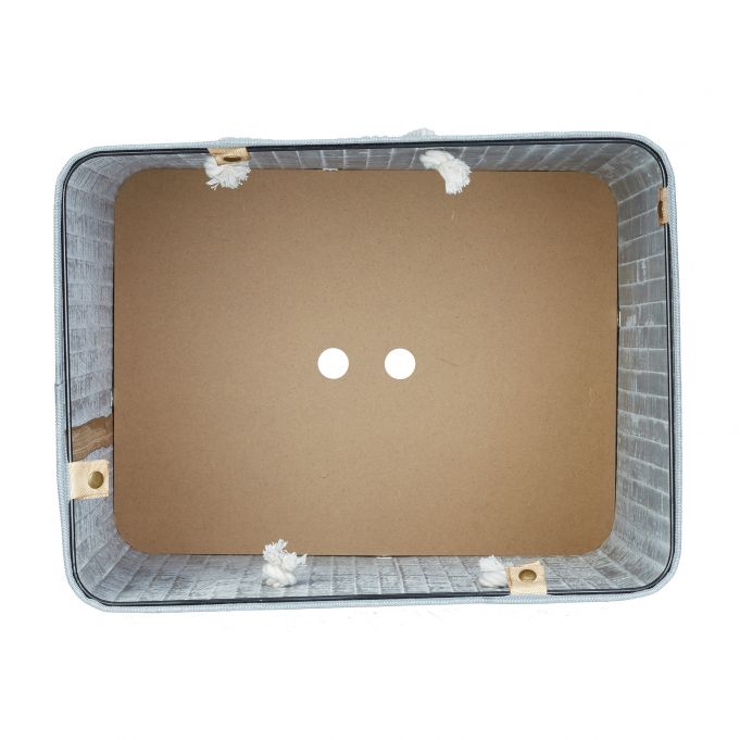 Relaxdays XL Καλάθι Απλύτων από Μπαμπού με Καπάκι - Grey / Creme - 4052025961862