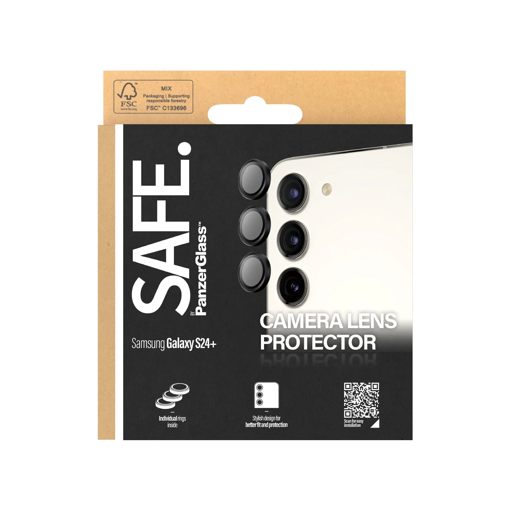 Safe by PanzerGlass Samsung Galaxy S24+ Camera Lens Protector Αντιχαρακτικό Γυαλί για την Κάμερα - Black