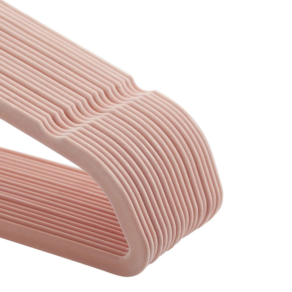 Songmics Σετ με 30 Βελούδινες Κρεμάστρες για Κοστούμι με Οργανωτή Γραβάτας - Pink - CRF26PK