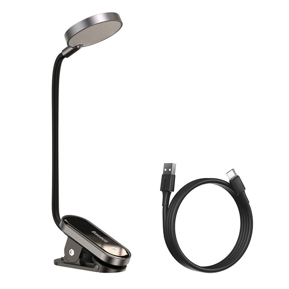 Baseus Comfort Reading Mini Clip Lamp - Επαναφορτιζόμενο Επιτραπέζιο Φωτιστικό LED με Clip Στήριξης - Grey - DGRAD-0G
