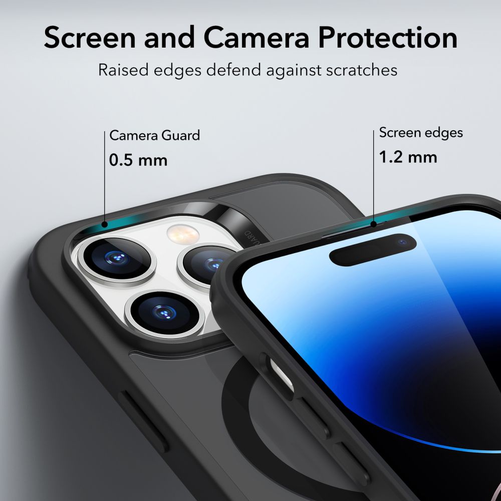 ESR iPhone 14 Pro Max Classic Hybrid Halolock Σκληρή Θήκη με Πλαίσιο Σιλικόνης και MagSafe - Frosted Black