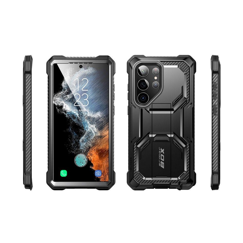 Supcase Samsung Galaxy S23 Ultra Armorbox 2 Σκληρή Θήκη με Προστασία Οθόνης και Stand - Black