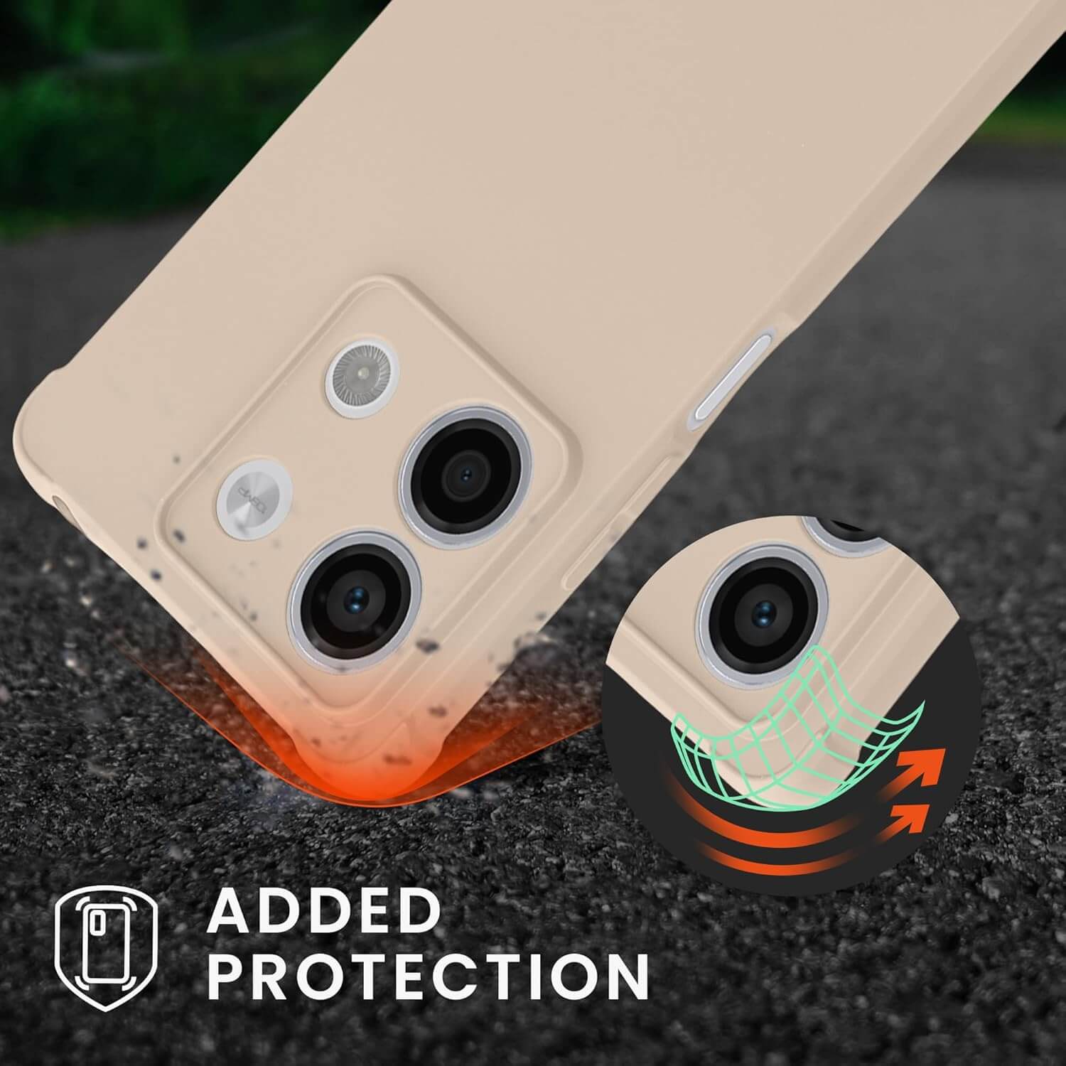 KW Xiaomi Redmi Note 13 5G Θήκη Σιλικόνης TPU με Λουράκι - Cream